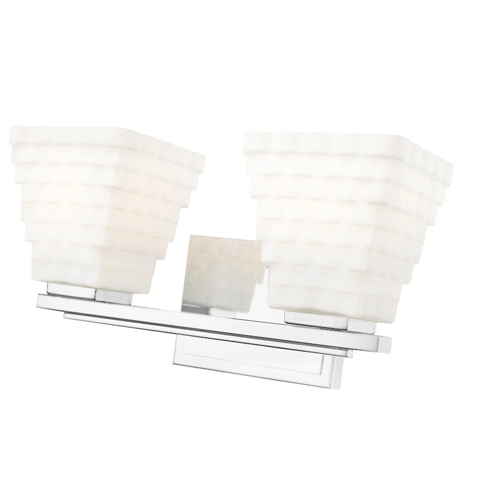 Z-Lite Annalise 2 Light Vanity, Chrome/Matte Opal