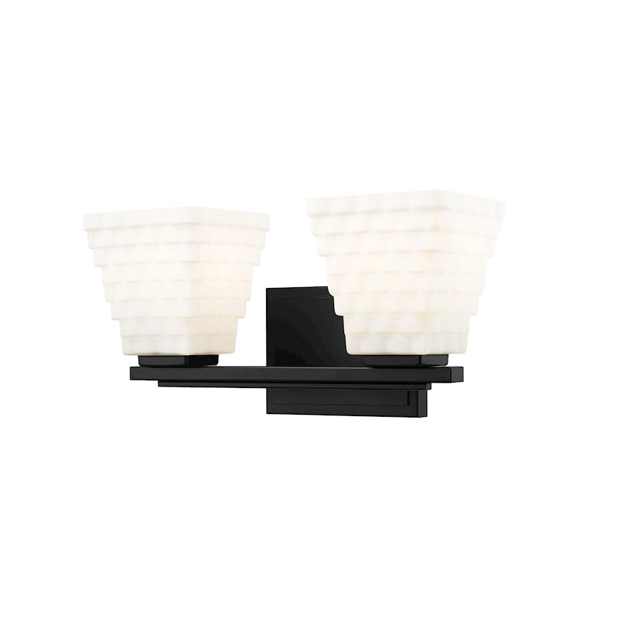 Z-Lite Annalise 2 Light Vanity, Matte Black/Matte Opal - 7514-2V-MB