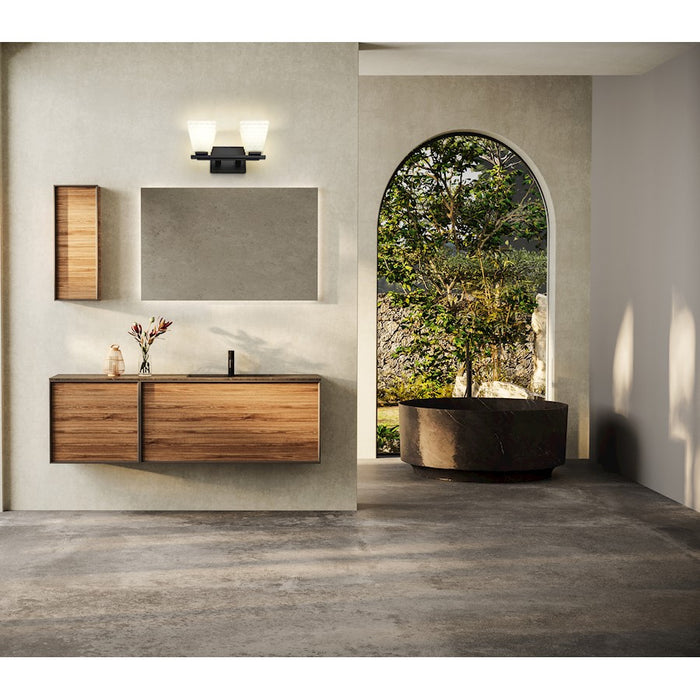 Z-Lite Annalise 2 Light Vanity, Matte Black/Matte Opal