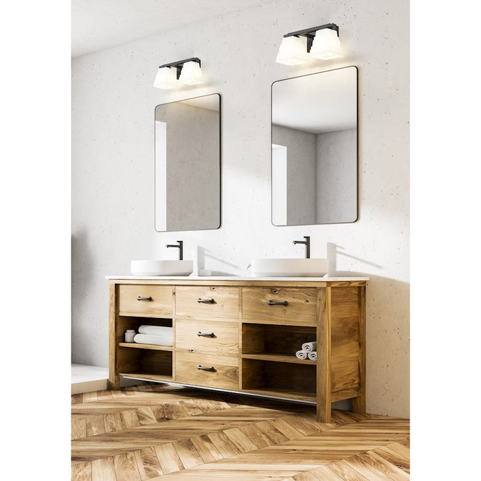 Z-Lite Annalise 2 Light Vanity, Matte Black/Matte Opal