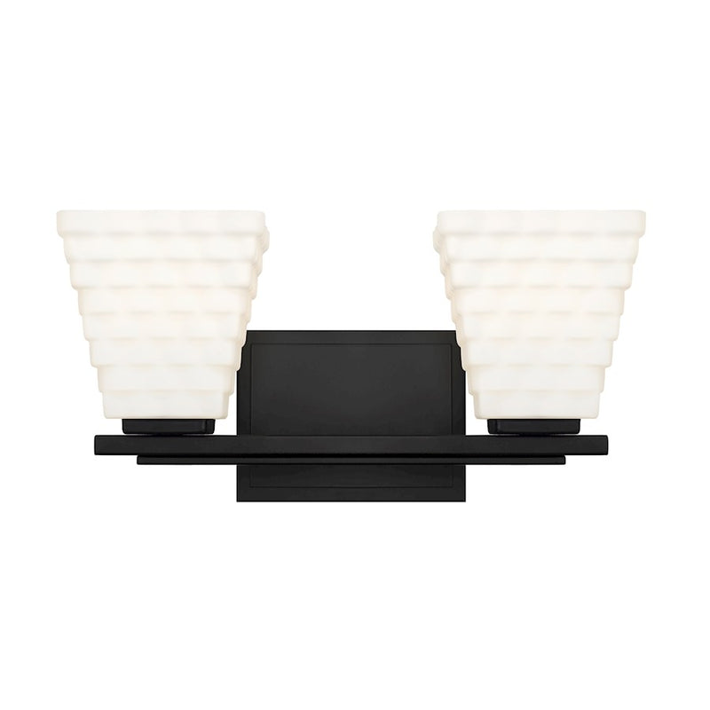 Z-Lite Annalise 2 Light Vanity, Matte Black/Matte Opal