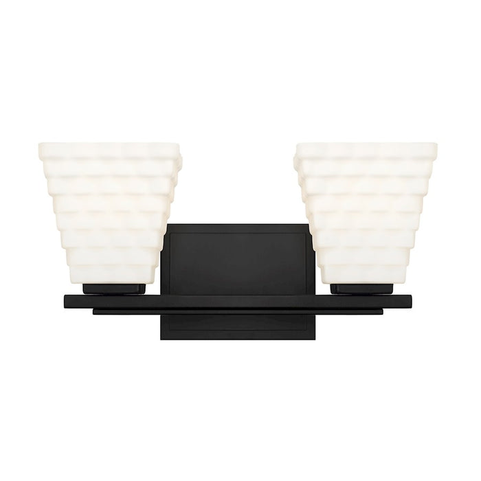 Z-Lite Annalise 2 Light Vanity, Matte Black/Matte Opal