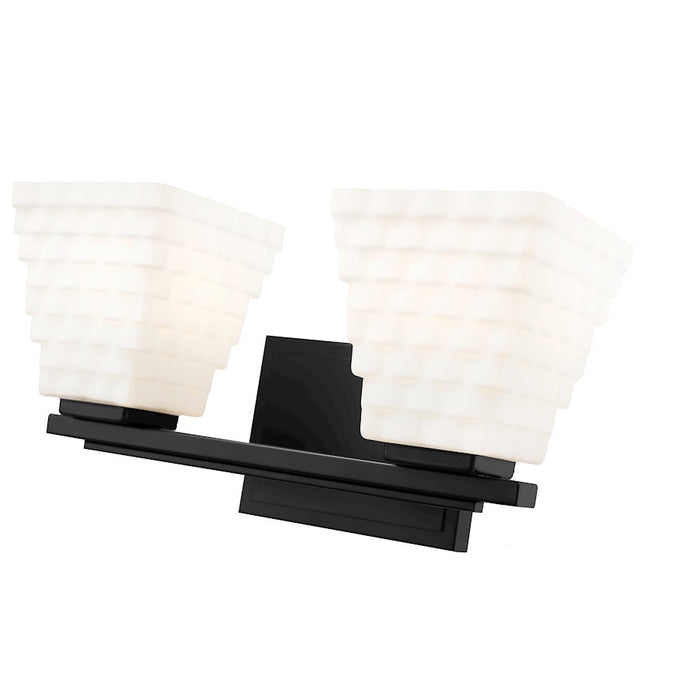 Z-Lite Annalise 2 Light Vanity, Matte Black/Matte Opal