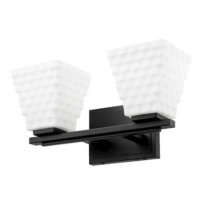 Z-Lite Annalise 2 Light Vanity, Matte Black/Matte Opal