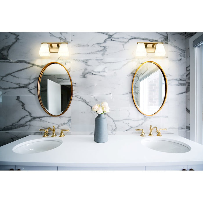 Z-Lite Annalise 2 Light Vanity, Modern Gold/Matte Opal