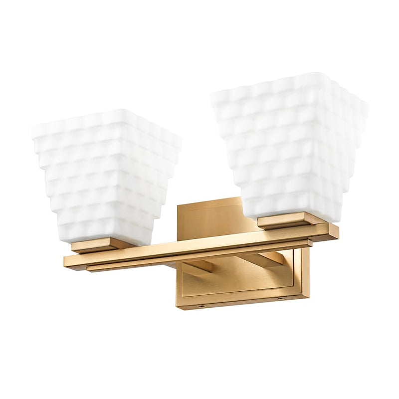 Z-Lite Annalise 2 Light Vanity, Modern Gold/Matte Opal