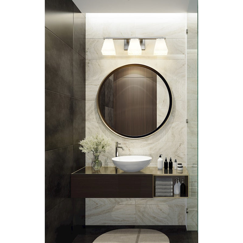 Z-Lite Annalise 3 Light Vanity, Brushed Nickel/Matte Opal
