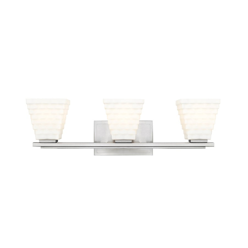 Z-Lite Annalise 3 Light Vanity, Brushed Nickel/Matte Opal