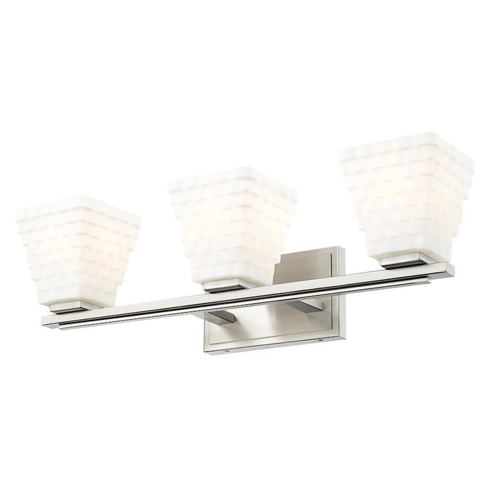 Z-Lite Annalise 3 Light Vanity, Brushed Nickel/Matte Opal