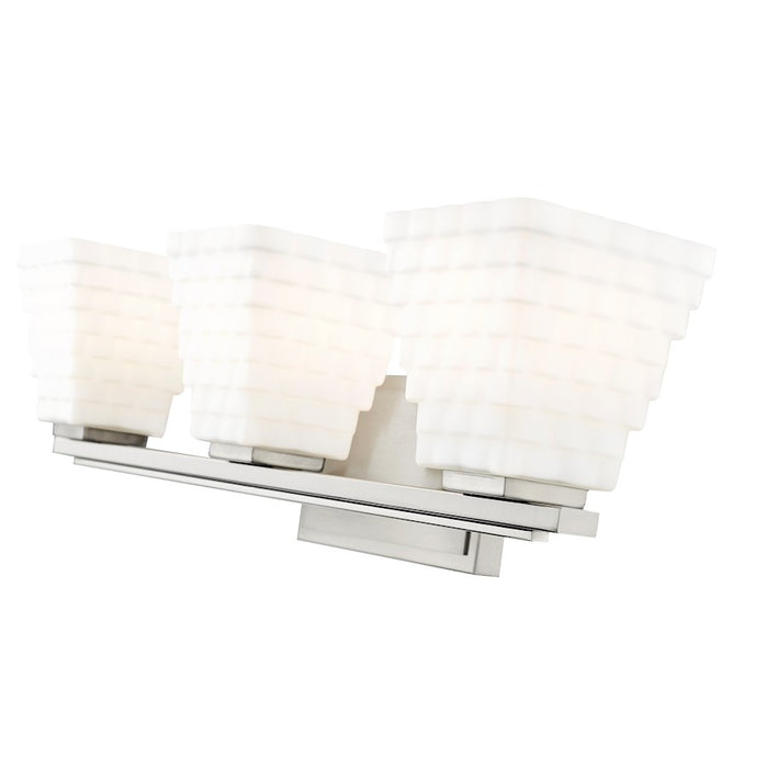 Z-Lite Annalise 3 Light Vanity, Brushed Nickel/Matte Opal