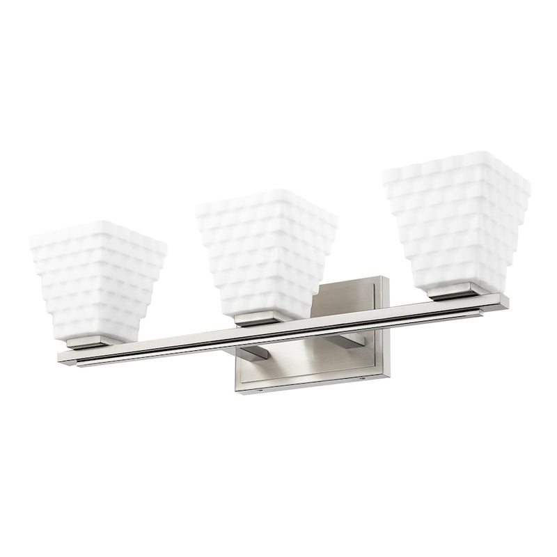 Z-Lite Annalise 3 Light Vanity, Brushed Nickel/Matte Opal