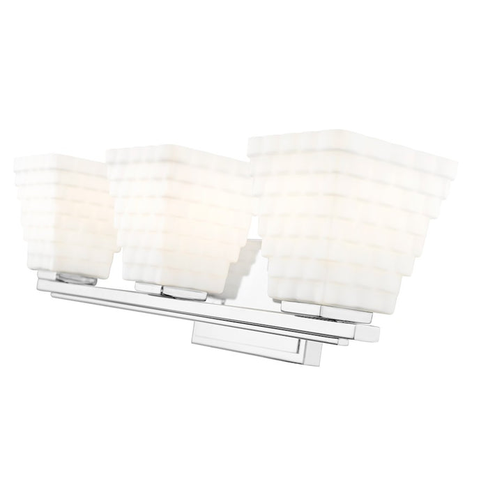 Z-Lite Annalise 3 Light Vanity, Chrome/Matte Opal