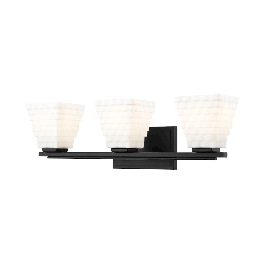 Z-Lite Annalise 3 Light Vanity, Matte Black/Matte Opal - 7514-3V-MB