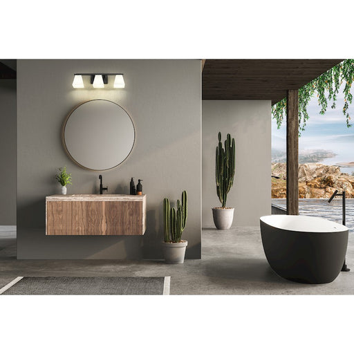 Z-Lite Annalise 3 Light Vanity, Matte Black/Matte Opal