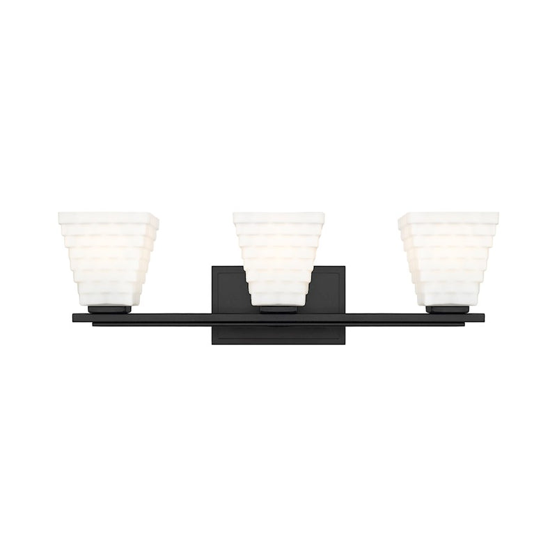 Z-Lite Annalise 3 Light Vanity, Matte Black/Matte Opal