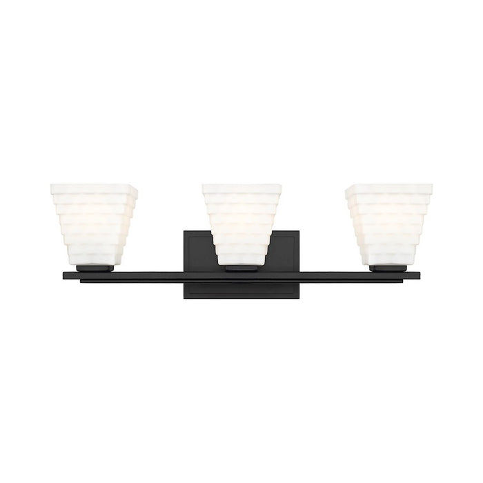 Z-Lite Annalise 3 Light Vanity, Matte Black/Matte Opal