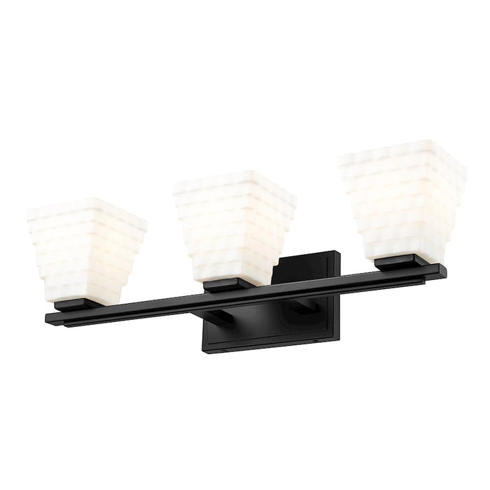 Z-Lite Annalise 3 Light Vanity, Matte Black/Matte Opal