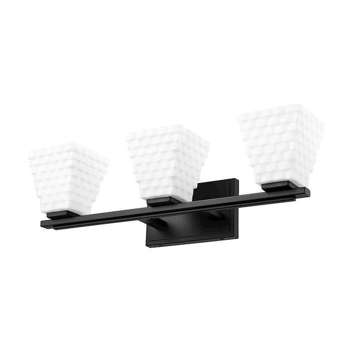 Z-Lite Annalise 3 Light Vanity, Matte Black/Matte Opal