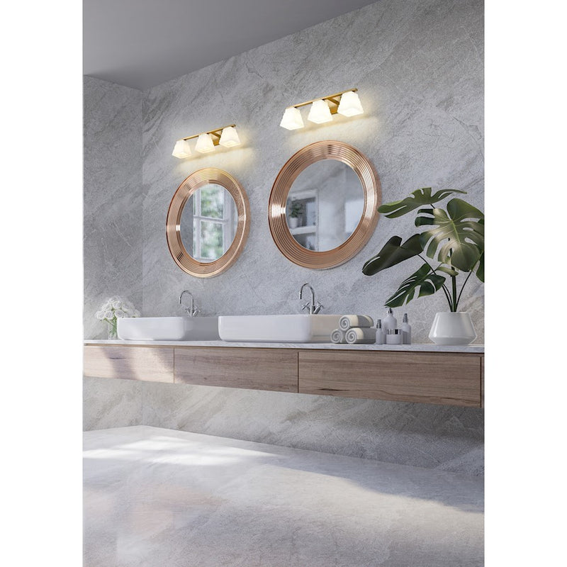 Z-Lite Annalise 3 Light Vanity, Modern Gold/Matte Opal