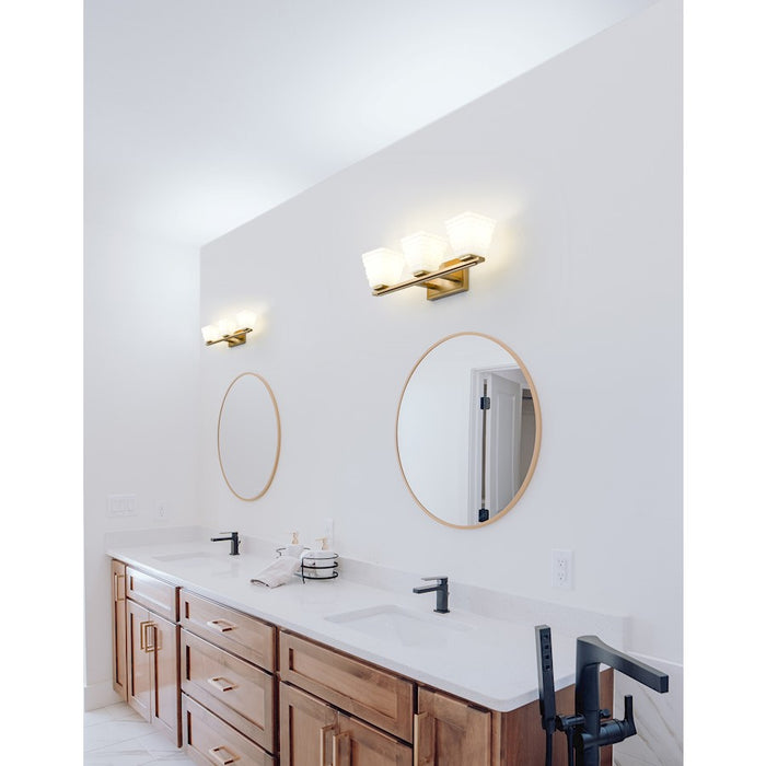 Z-Lite Annalise 3 Light Vanity, Modern Gold/Matte Opal