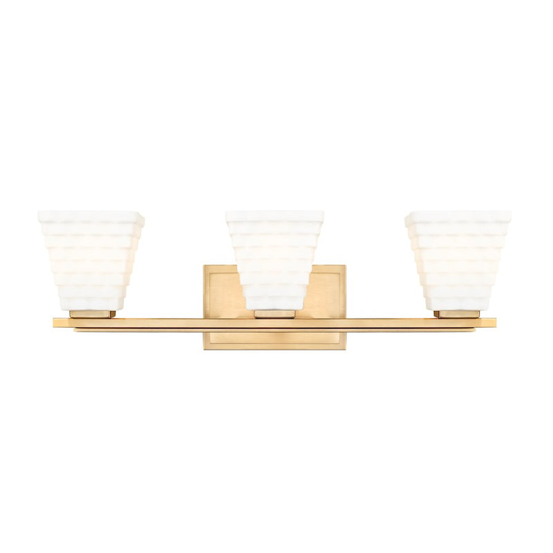 Z-Lite Annalise 3 Light Vanity, Modern Gold/Matte Opal