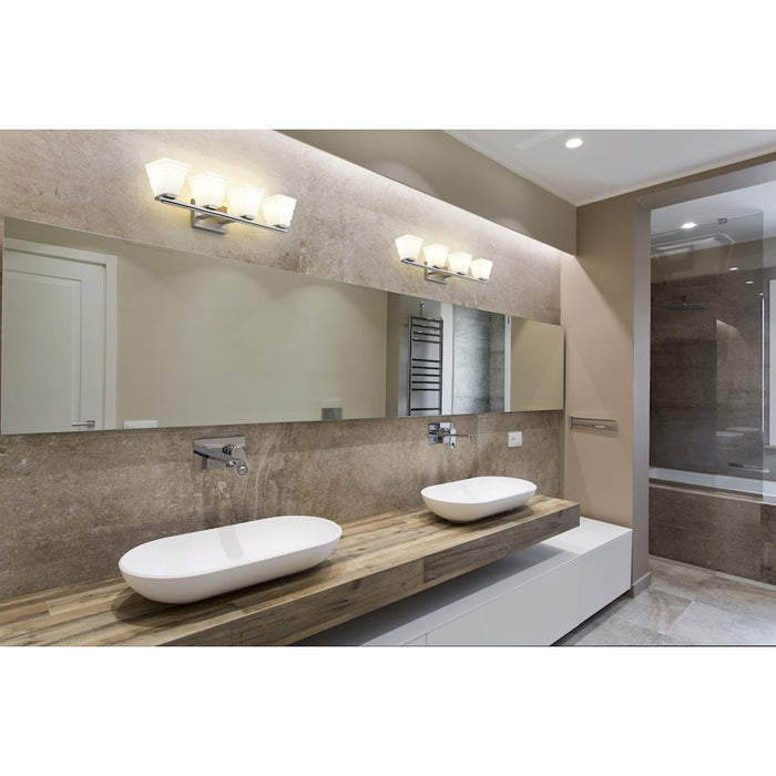 Z-Lite Annalise 4 Light Vanity, Brushed Nickel/Matte Opal