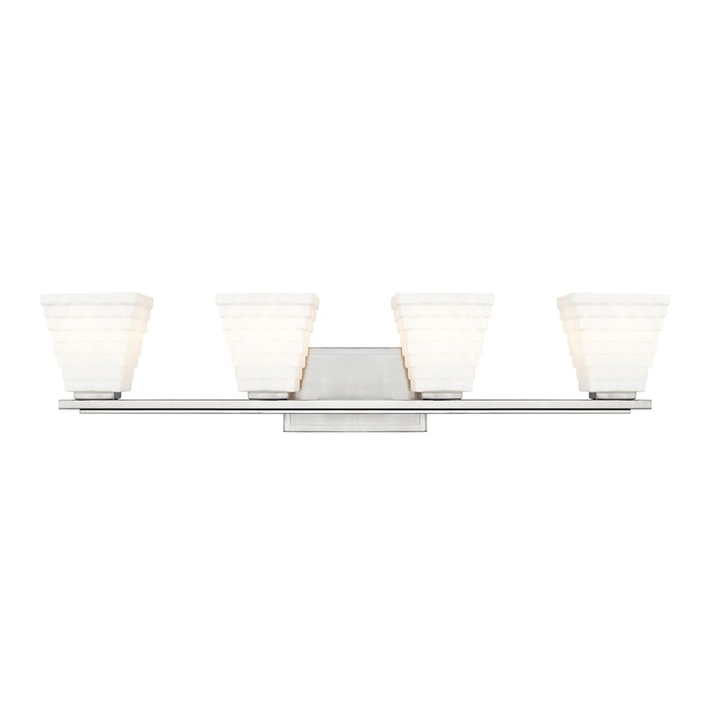 Z-Lite Annalise 4 Light Vanity, Brushed Nickel/Matte Opal