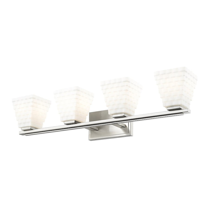 Z-Lite Annalise 4 Light Vanity, Brushed Nickel/Matte Opal