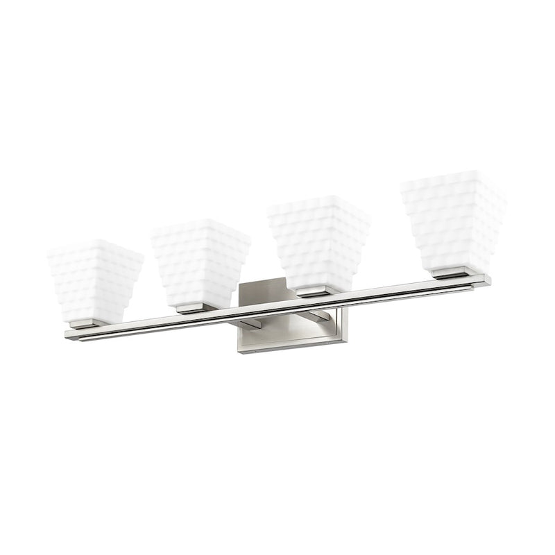 Z-Lite Annalise 4 Light Vanity, Brushed Nickel/Matte Opal
