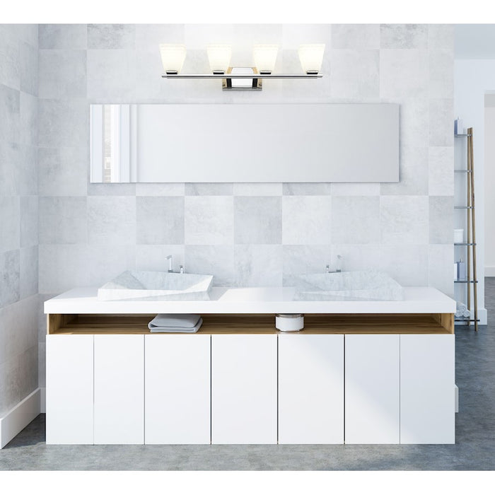 Z-Lite Annalise 4 Light Vanity, Chrome/Matte Opal