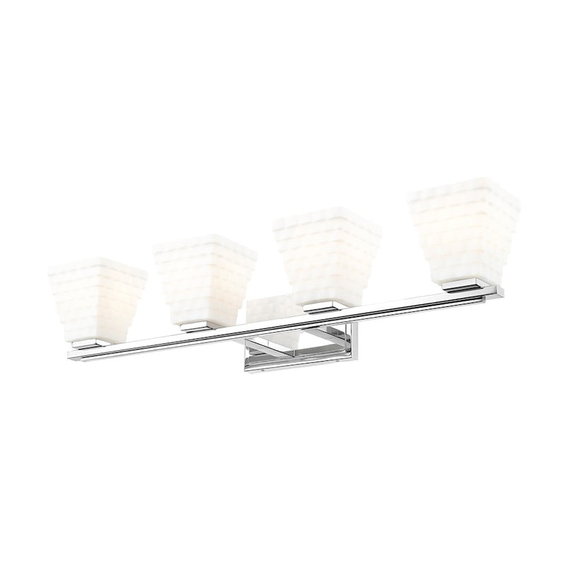 Z-Lite Annalise 4 Light Vanity, Chrome/Matte Opal