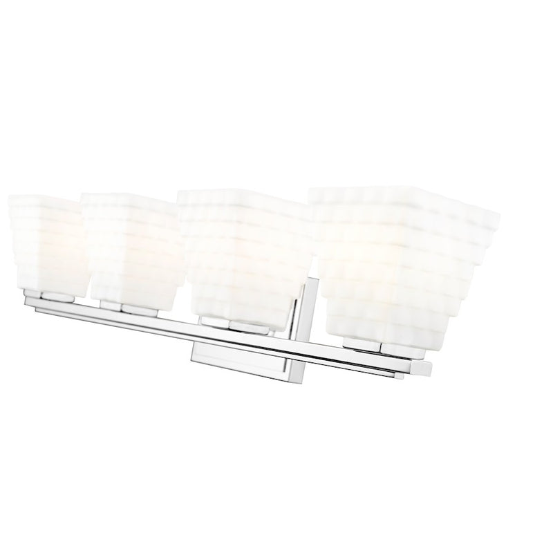 Z-Lite Annalise 4 Light Vanity, Chrome/Matte Opal