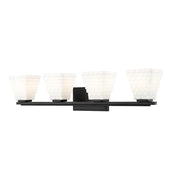 Z-Lite Annalise 4 Light Vanity, Matte Black/Matte Opal - 7514-4V-MB