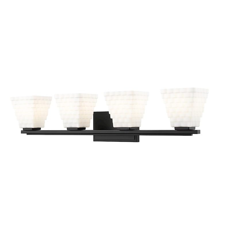 Z-Lite Annalise 4 Light Vanity, Matte Black/Matte Opal - 7514-4V-MB