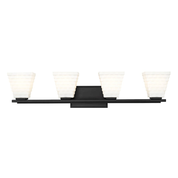 Z-Lite Annalise 4 Light Vanity, Matte Black/Matte Opal
