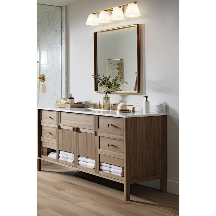 Z-Lite Annalise 4 Light Vanity, Modern Gold/Matte Opal