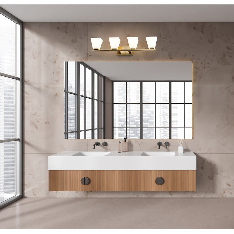 Z-Lite Annalise 4 Light Vanity, Modern Gold/Matte Opal