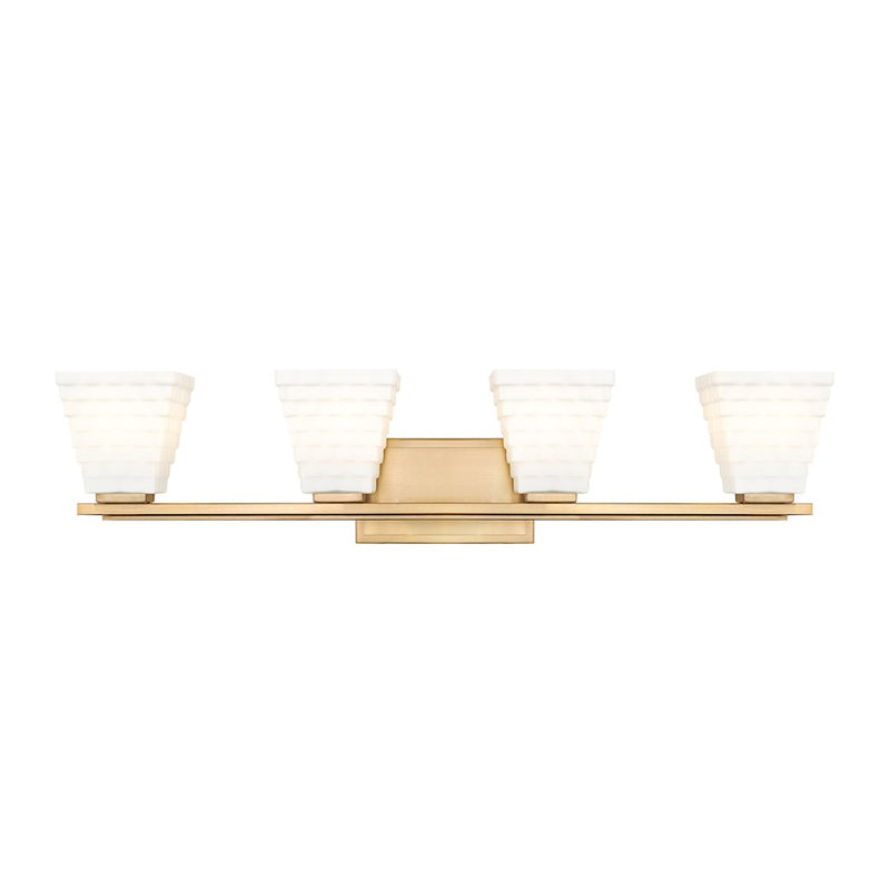 Z-Lite Annalise 4 Light Vanity, Modern Gold/Matte Opal