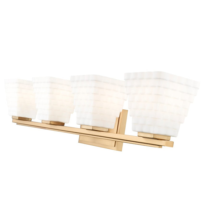 Z-Lite Annalise 4 Light Vanity, Modern Gold/Matte Opal
