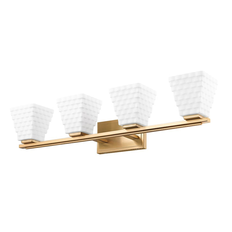Z-Lite Annalise 4 Light Vanity, Modern Gold/Matte Opal
