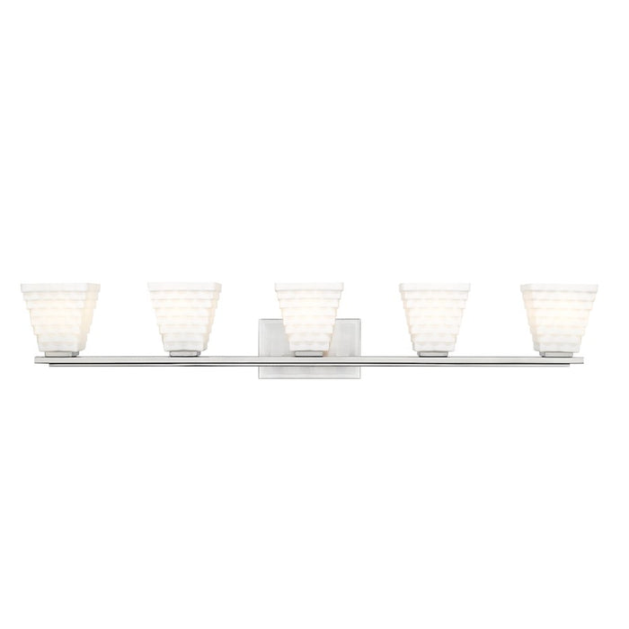 Z-Lite Annalise 5 Light Vanity, Brushed Nickel/Matte Opal