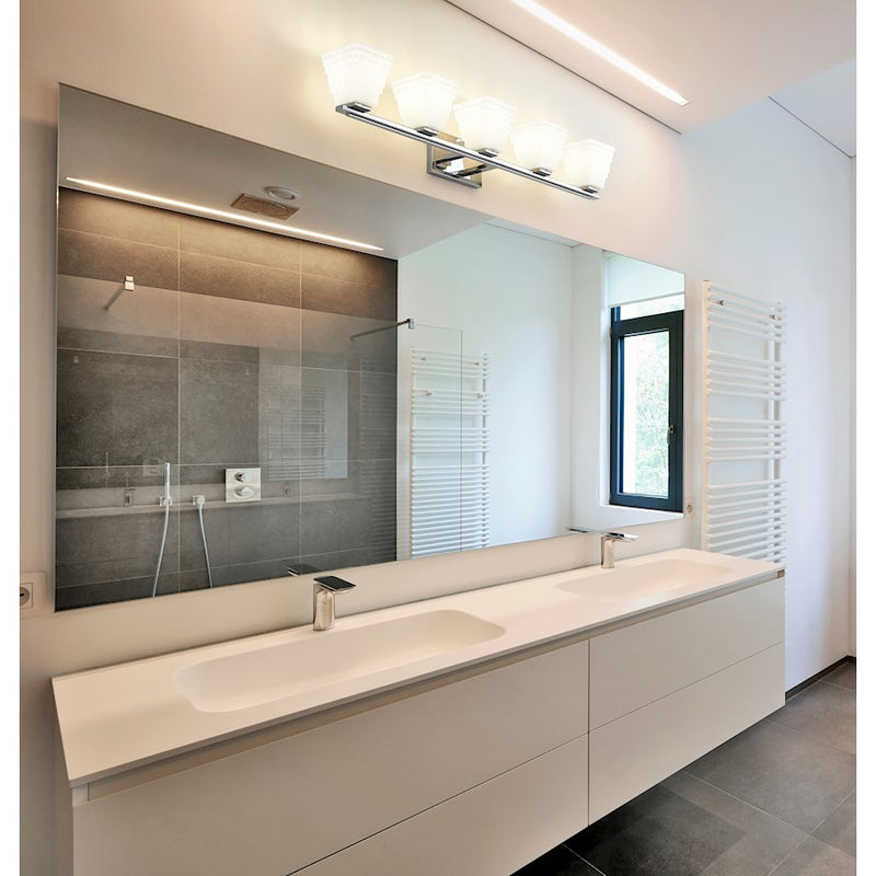 Z-Lite Annalise 5 Light Vanity, Chrome/Matte Opal