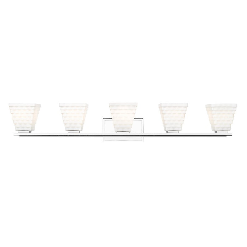 Z-Lite Annalise 5 Light Vanity, Chrome/Matte Opal