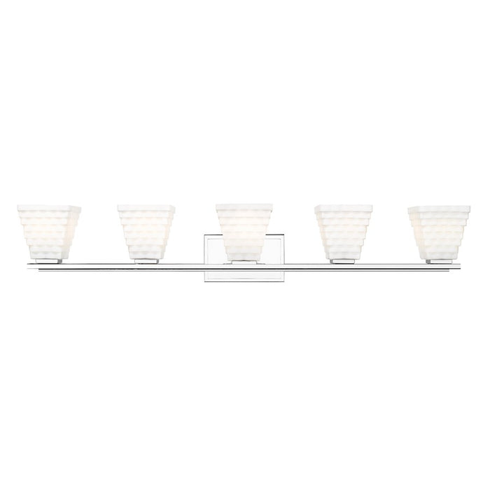Z-Lite Annalise 5 Light Vanity, Chrome/Matte Opal