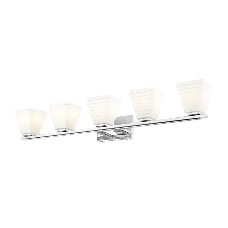 Z-Lite Annalise 5 Light Vanity, Chrome/Matte Opal
