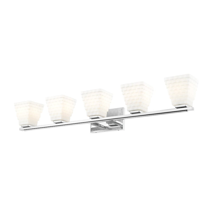 Z-Lite Annalise 5 Light Vanity, Chrome/Matte Opal