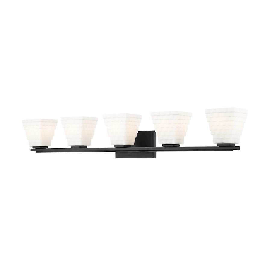 Z-Lite Annalise 5 Light Vanity, Matte Black/Matte Opal - 7514-5V-MB