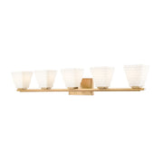 Z-Lite Annalise 5 Light Vanity, Modern Gold/Matte Opal - 7514-5V-MGLD