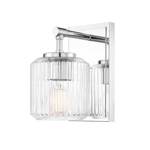 Z-Lite Landon 1 Light Wall Sconce, Chrome/Clear Ribbed - 7515-1S-CH