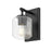Z-Lite Landon 1 Light Wall Sconce, Matte Black/Clear Ribbed